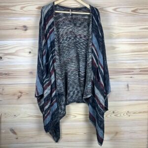 Free People Open Cardigan XS Oversized Linen Slouchy Waterfall Boho Sweater